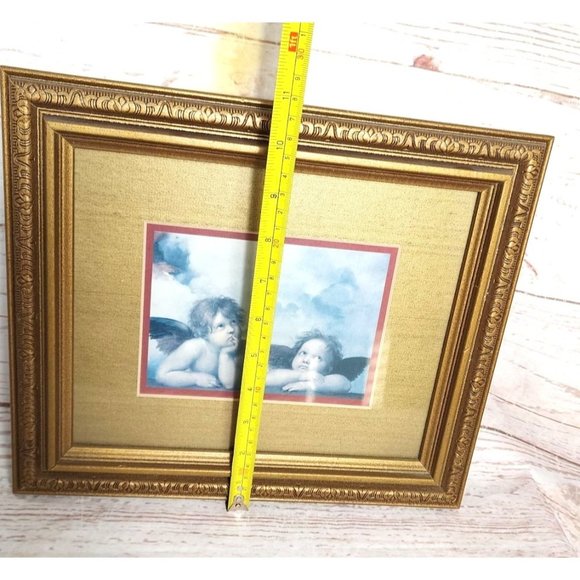 The Two Cherubs By Raphael Framed Art Print From Sistine Madonna 12.5"x10.5" - Picture 8 of 8